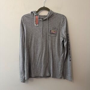 Vineyard Vines Women's Gray I Love Lacrosse Long Sleeve Hoodie T-Shirt Size S